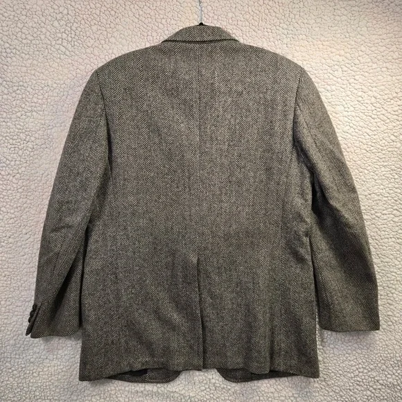 Vtg Bradmore Mens 40R Brown Wool Herringbone Tweed Blazer Jacket Preppy Academia - Picture 14 of 14